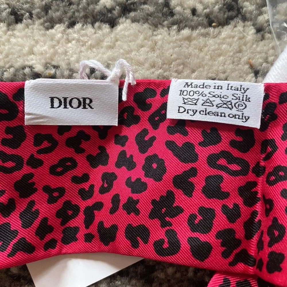 Dior Pop Mizza Mitzah Raspberry Silk Twill Scarf